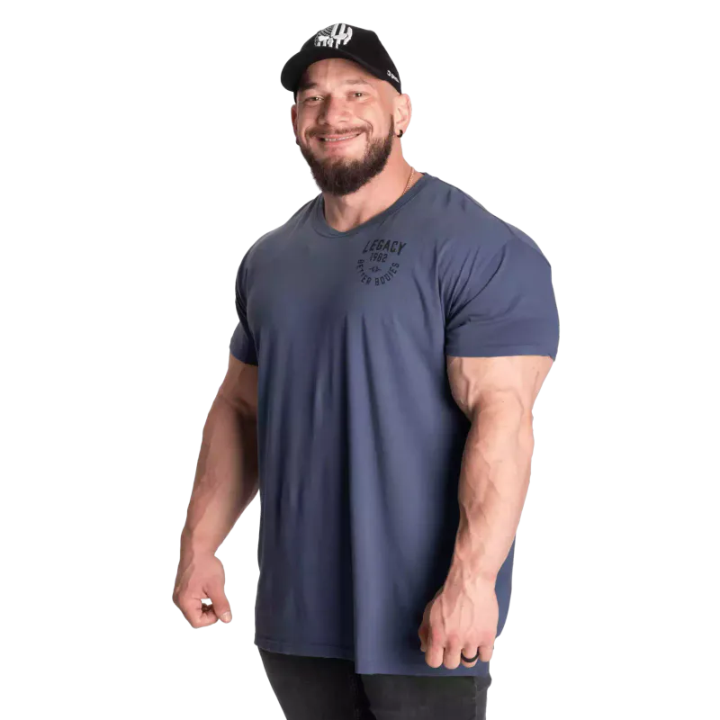 Better Bodies Legacy Street Tee, blå t-skjorte