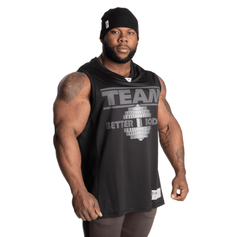 Better Bodies Iron Mesh Tank, svart singlet 