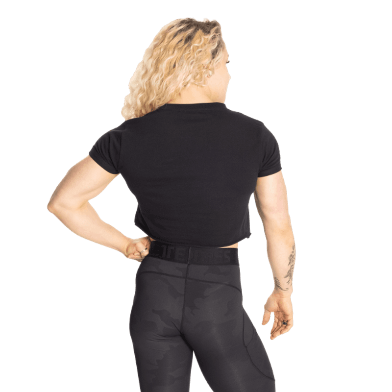 Better Bodies Astoria Cropped Tee, svart t-skjorte 