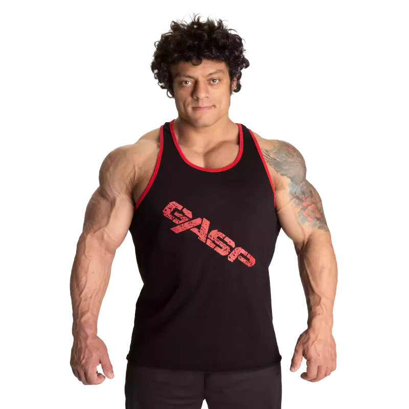 GASP Vintage T-back, svart/rød singlet