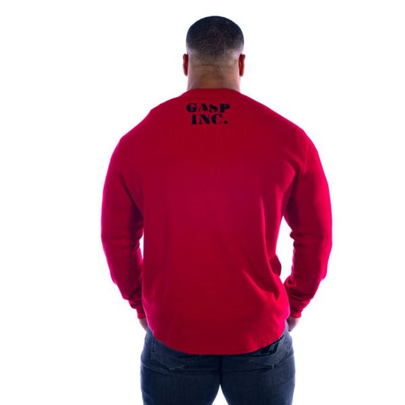 Gasp Thermal Gym Sweater, rød genser fra GASP | Lynrask levering
