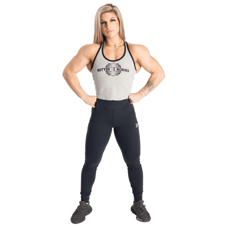 Better Bodies Old School Rib T-back, lys grå singlet 