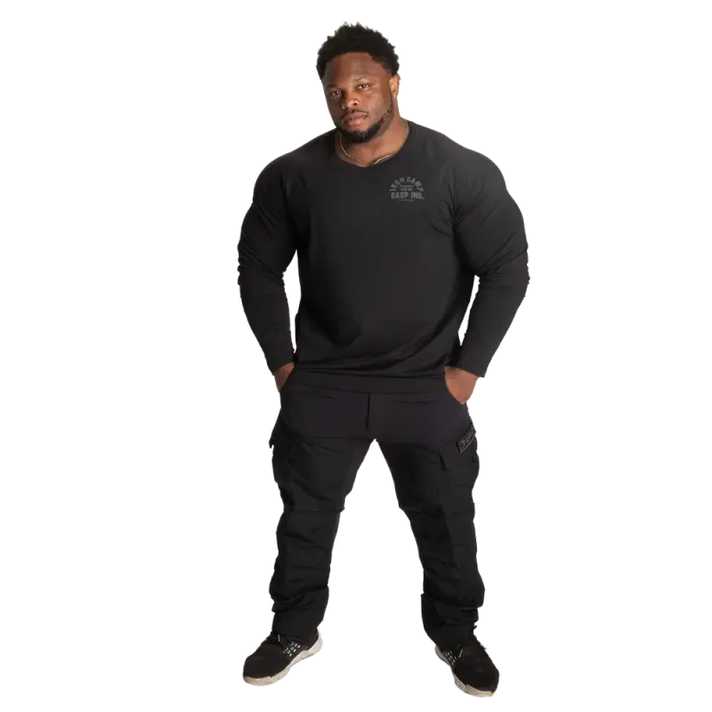 Gasp Iron Camp Raglan LS, svart genser