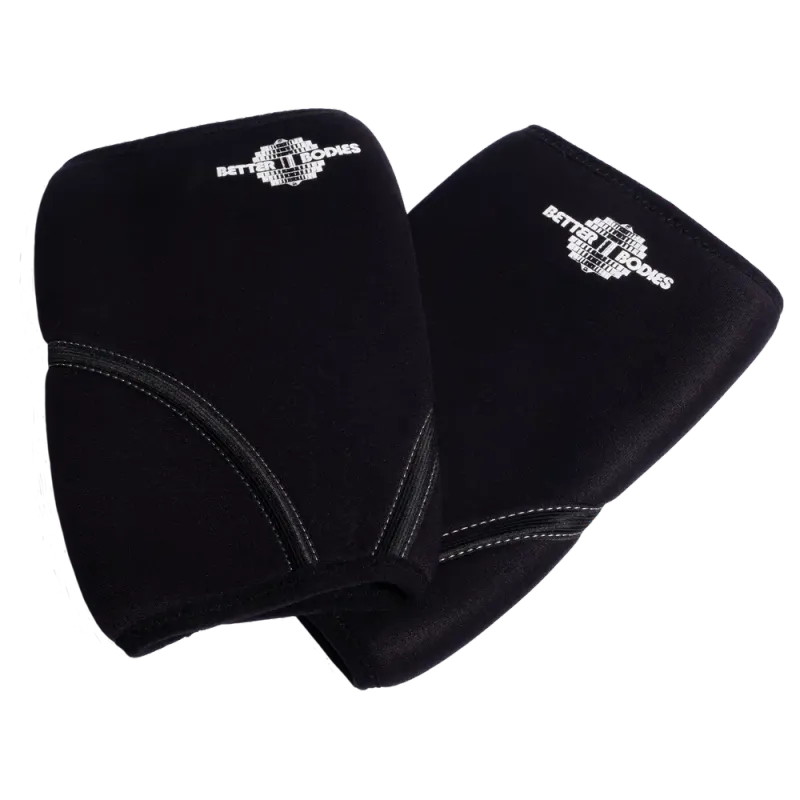 Better Bodies Neoprene Knee Sleeve, 7 mm støtte til kne, svarte