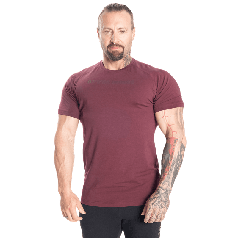 Better Bodies Gym Tapered Tee, rød t-skjorte 