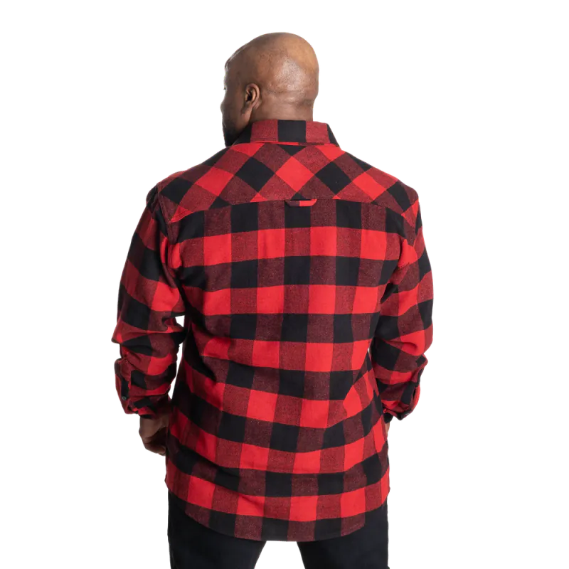 GASP Heavy Flannel Shirt, rød/svart flanellskjorte