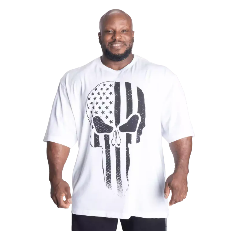 Better Bodies Skull Union Iron Tee, hvit t-skjorte