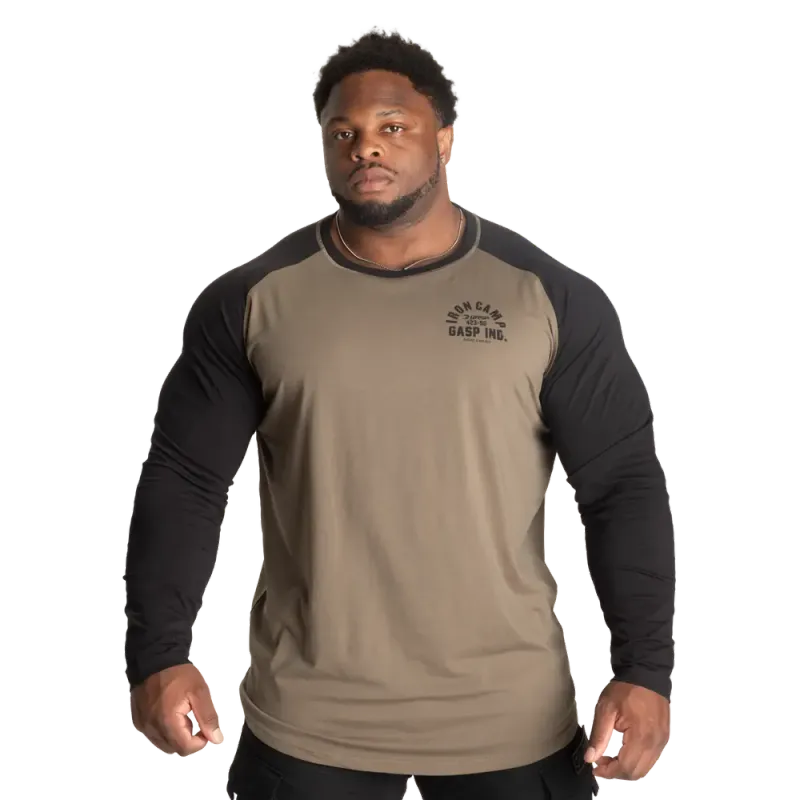Gasp Iron Camp Raglan LS, grønn/svart genser