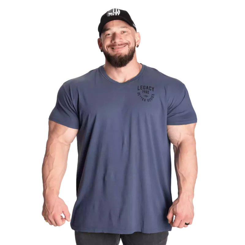Better Bodies Legacy Street Tee, blå t-skjorte