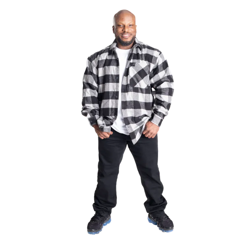 GASP Heavy Flannel Shirt, grå/svart flanellskjorte