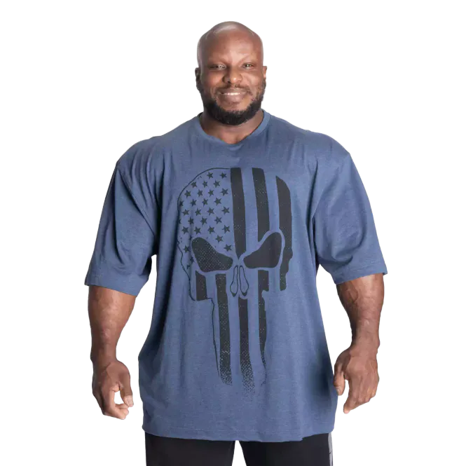 Hovedbilde Better Bodies Skull Union Iron Tee, blå t-skjorte