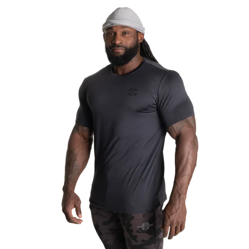 Better Bodies Essex Stripe Tee, mørk grå t-skjorte