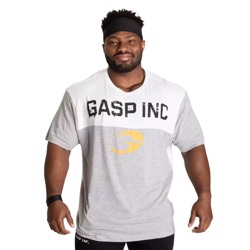 Gasp Two Color Original Tee, gråmelert/hvit t-skjorte