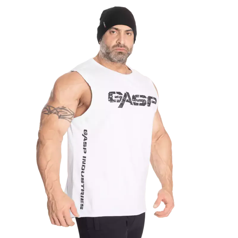Gasp Vintage Tank, hvit singlet fra GASP | Lynrask levering