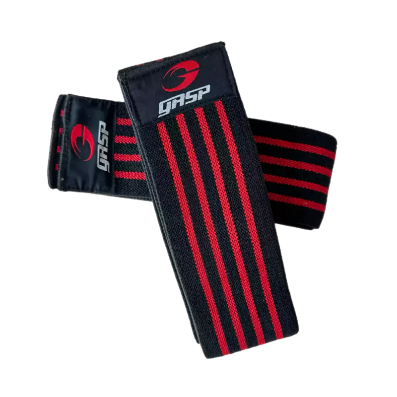 Gasp Knee Wraps, svart/rød knebind