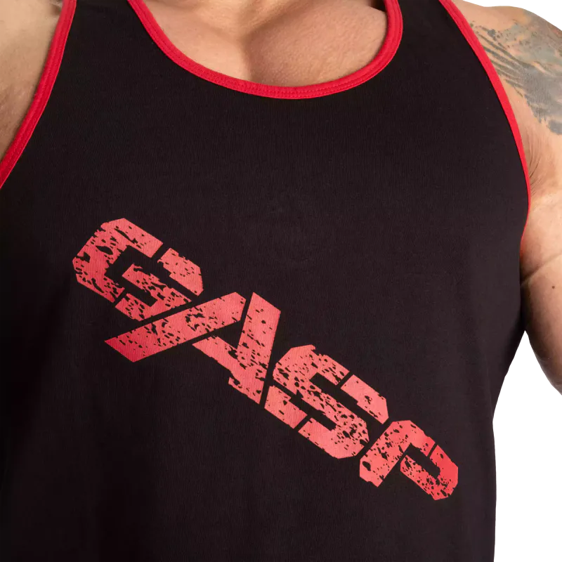 GASP Vintage T-back, svart/rød singlet