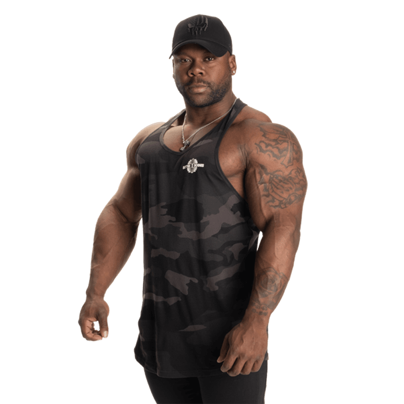 Better Bodies Essential T-back V2, mørk camo singlet
