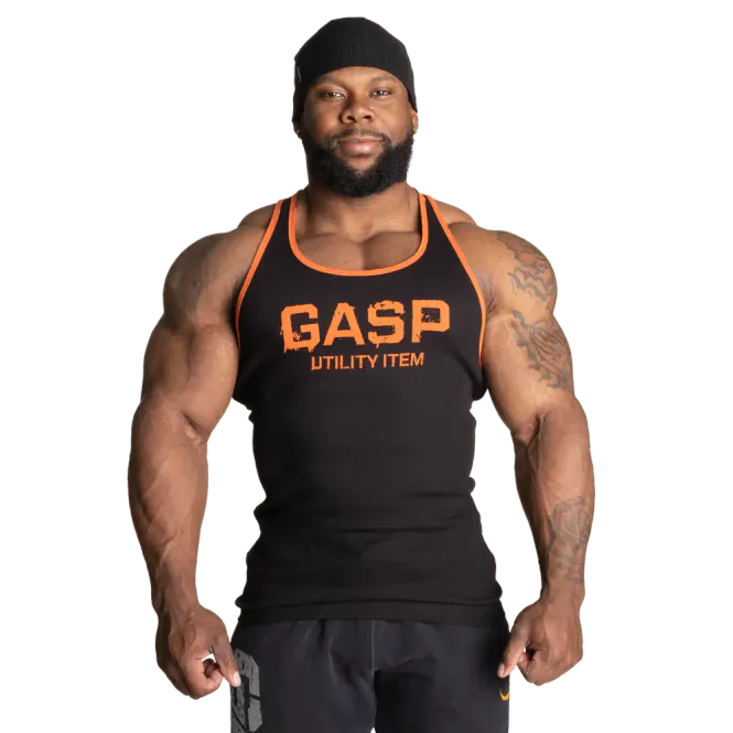 Hovedbilde Gasp Ribbed T-back, svart/oransje singlet