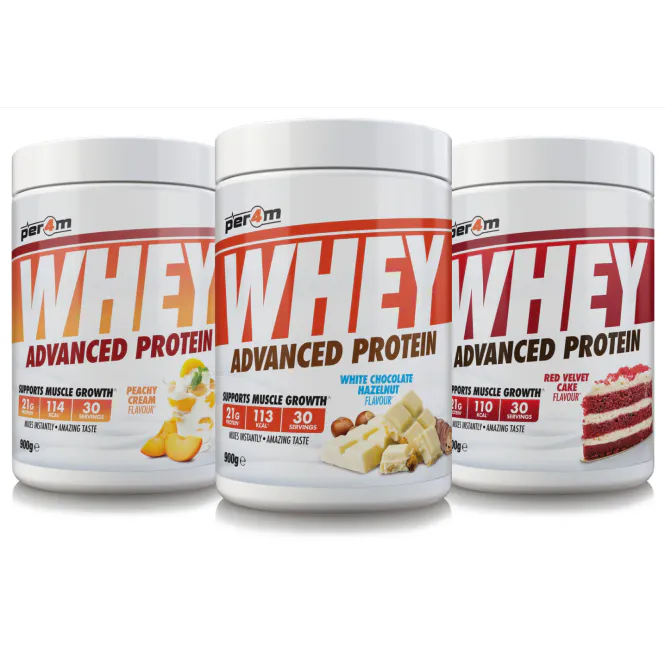 Hovedbilde Per4M Whey Protein 900 g, proteinpulver