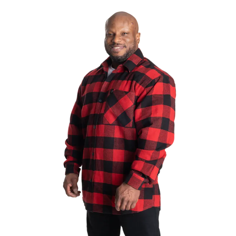 GASP Heavy Flannel Shirt, rød/svart flanellskjorte