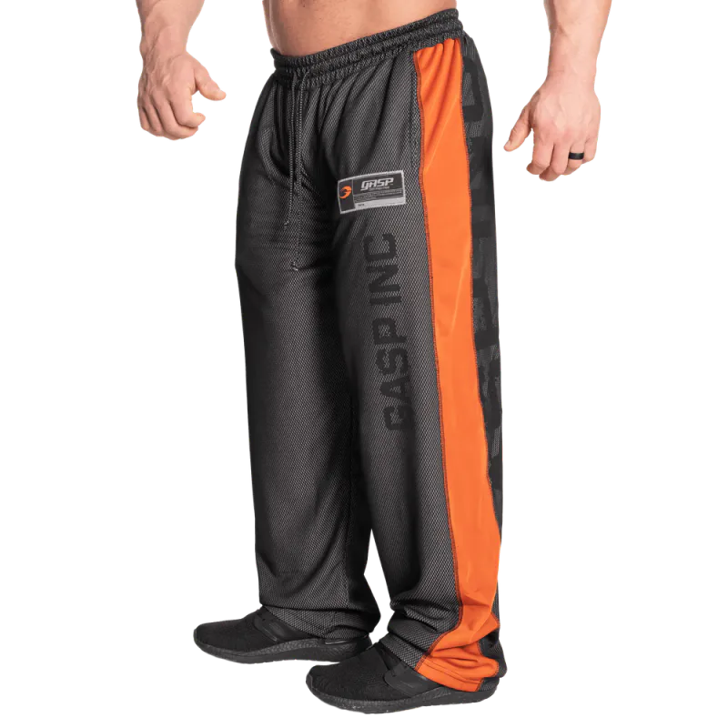 GASP No1 Mesh Pant, svart/oransje treningsbukse