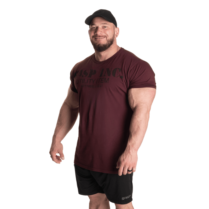 GASP Basic Utility Tee, mørk rød t-skjorte