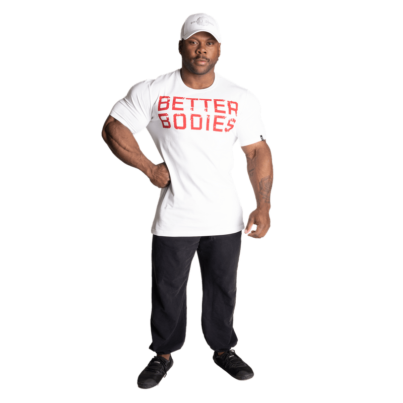 Better Bodies Basic Tapered Tee, hvit/rød t-skjorte
