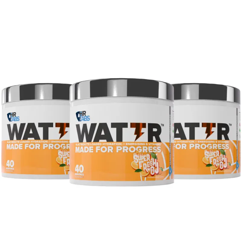 3 x HR Labs WATTR 320g, elektrolytter