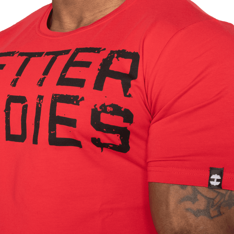 Better Bodies Basic Tapered Tee, rød t-skjorte