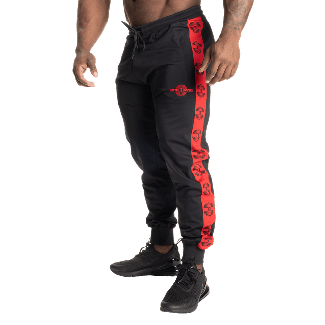 Hovedbilde Better Bodies Bronx Track Pants, svart/rød ...