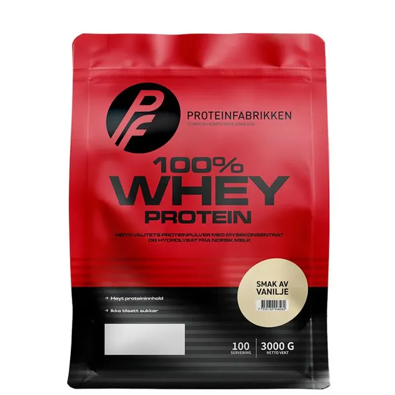 Proteinfabrikken 100%  Whey Protein 3000 g, proteinpulver