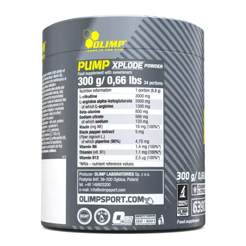 Olimp Pump Xplode Powder 300g, Stim Free Pre Workout