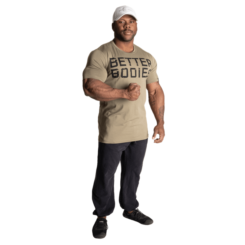Better Bodies Basic Tapered Tee, grønn/svart t-skjorte