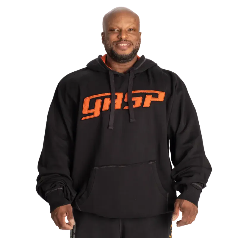 Gasp Hood Sweater, svart/oransje hettegenser
